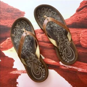 Olukai Leather Paniolo Flipflop Thongs
